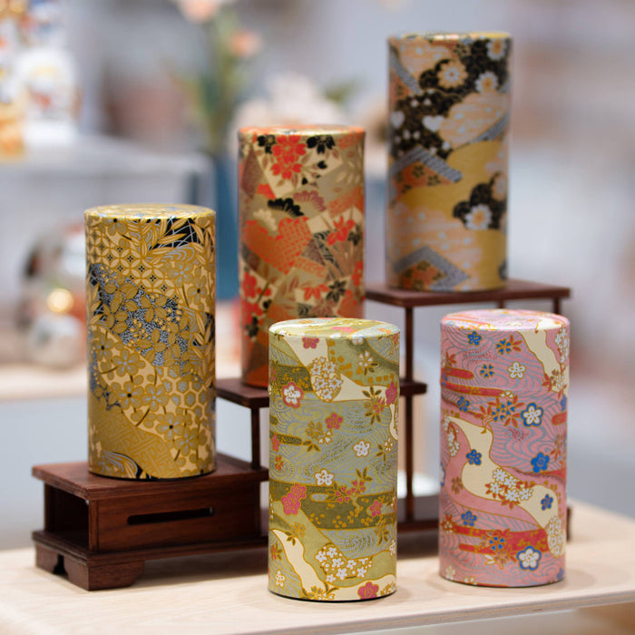 Japanese Traditional Washi Tea Canister – 5 Pattern 200g