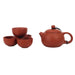 Zisha Clay Gong Fu Tea Set 7oz Tea Pot with 4 Cups - TPZ4-BR1-Happy Earth Tea