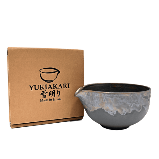 12oz Yukiakari Katakuchi Matcha Bowl With Spout Mangantataki JP (1/27) - MCL5-BG-Happy Earth Tea
