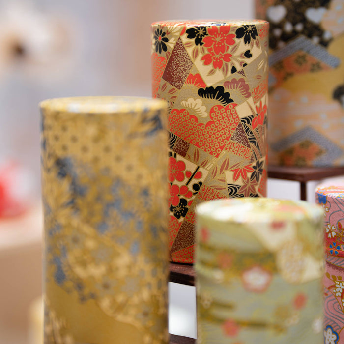 Japanese Traditional Washi Tea Canister – 5 Pattern 200g