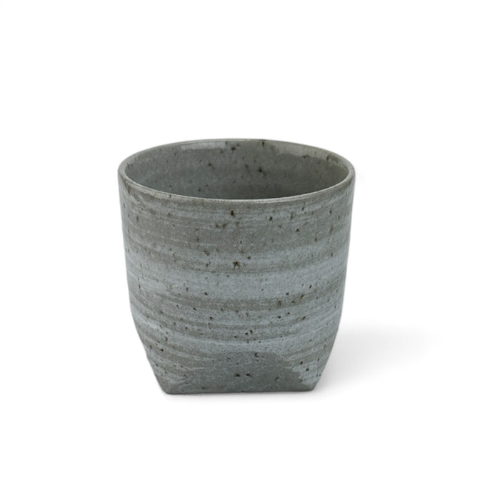 Gray Faceted Cup - Japanese Yunomi