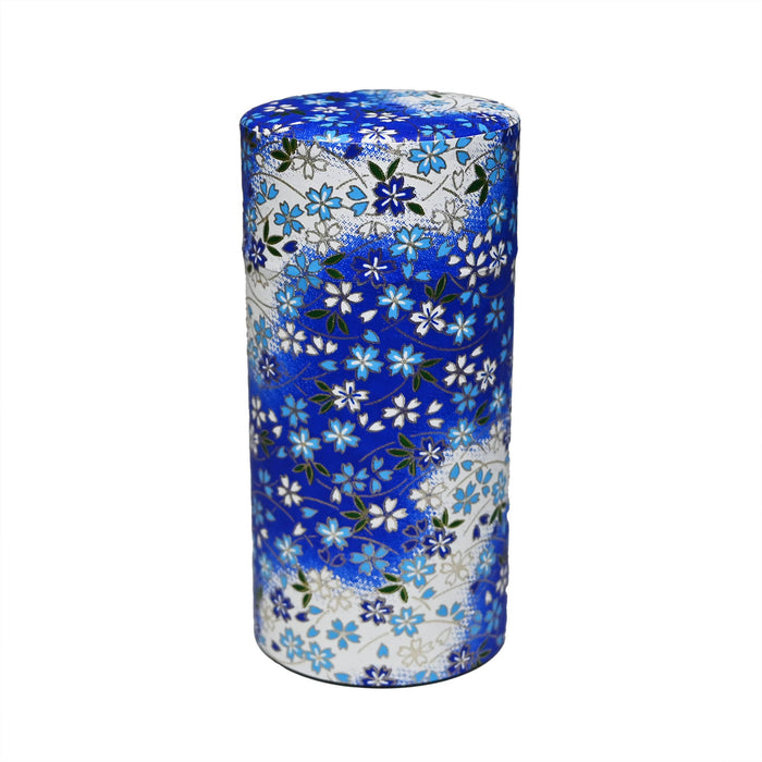 Japanese Double-Lid Tea Container – Blue White Sakura (200g) - TCY518-Happy Earth Tea