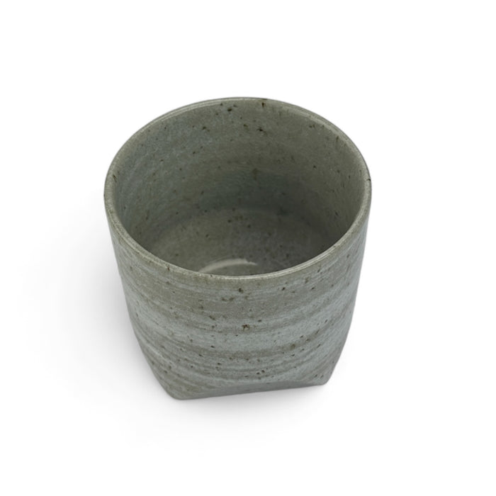 Gray Faceted Cup - Japanese Yunomi