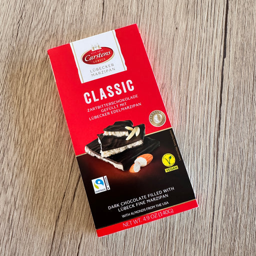 Dark Chocolate Covered with Lubeck Marzipan Bar | Vegan