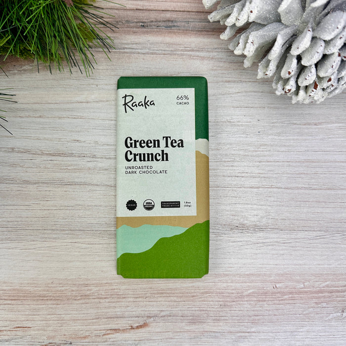Green Tea Crunch - Genmaicha Dark Chocolate | By Raaka Chocolate | 51 gm