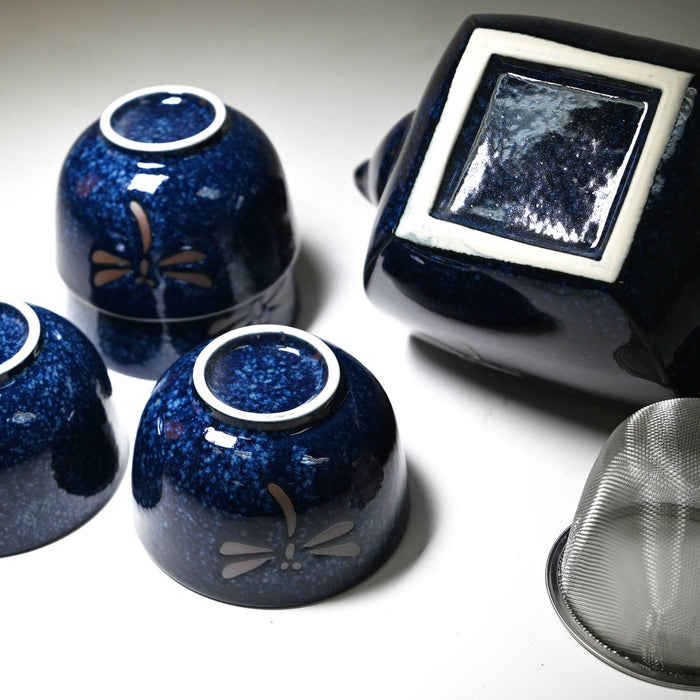 Japanese Tea Set – Blue Dragonfly Design - BD64-N-Happy Earth Tea