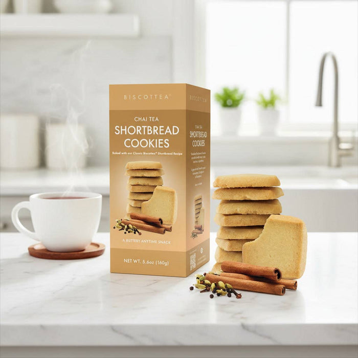 Biscottea Chai Tea Shortbread - -Happy Earth Tea