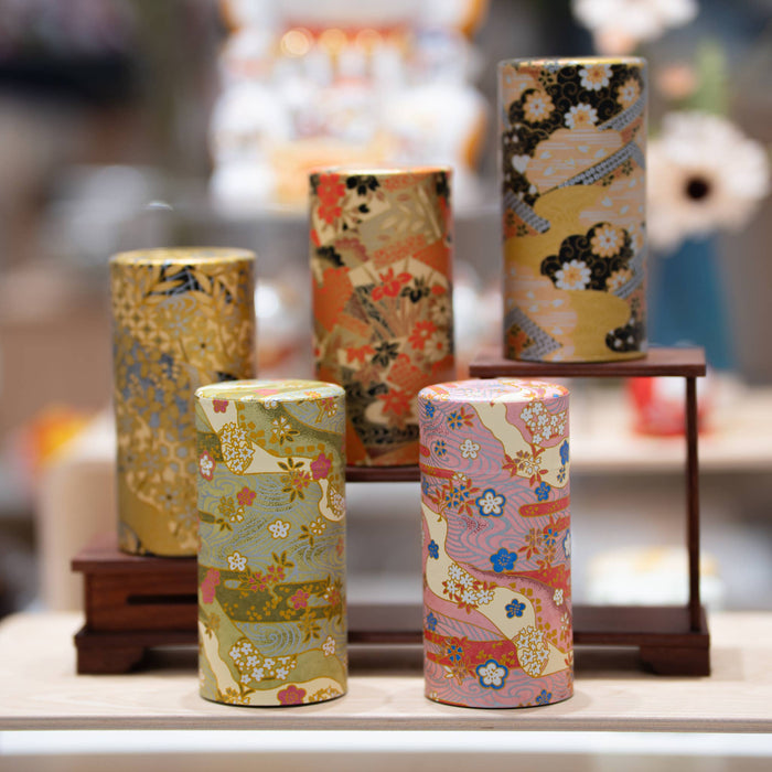 Japanese Traditional Washi Tea Canister – 5 Pattern 200g