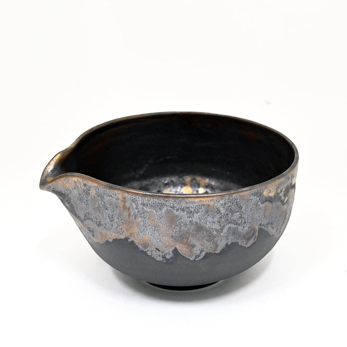 12oz Yukiakari Katakuchi Matcha Bowl With Spout Mangantataki JP (1/27) - MCL5-BG-Happy Earth Tea