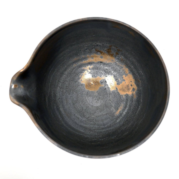 12oz Yukiakari Katakuchi Matcha Bowl With Spout Mangantataki JP (1/27) - MCL5-BG-Happy Earth Tea
