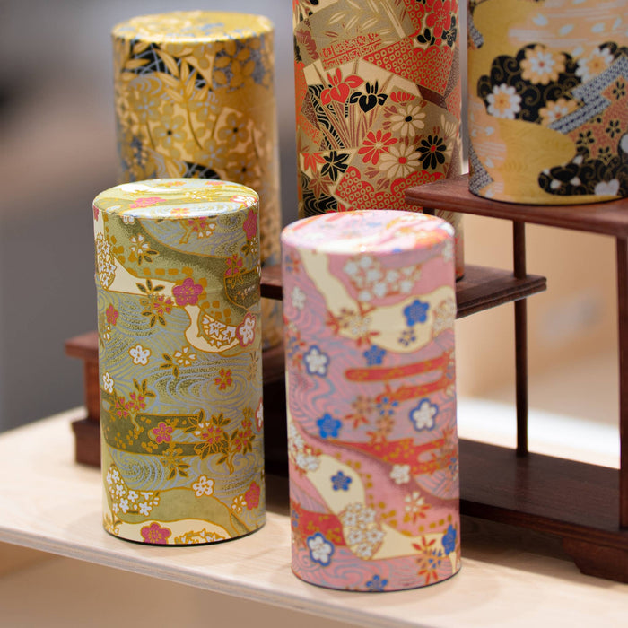 Japanese Traditional Washi Tea Canister – 5 Pattern 200g