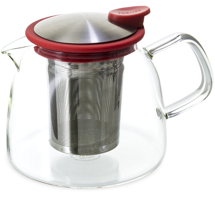 Bell Glass Teapot with infuser - red 24oz