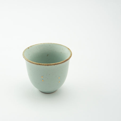 Tea Cup - Green Tulips with Gold Flecks