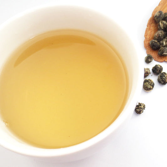 Cup of Organic Jasmine Green Tea Pearls